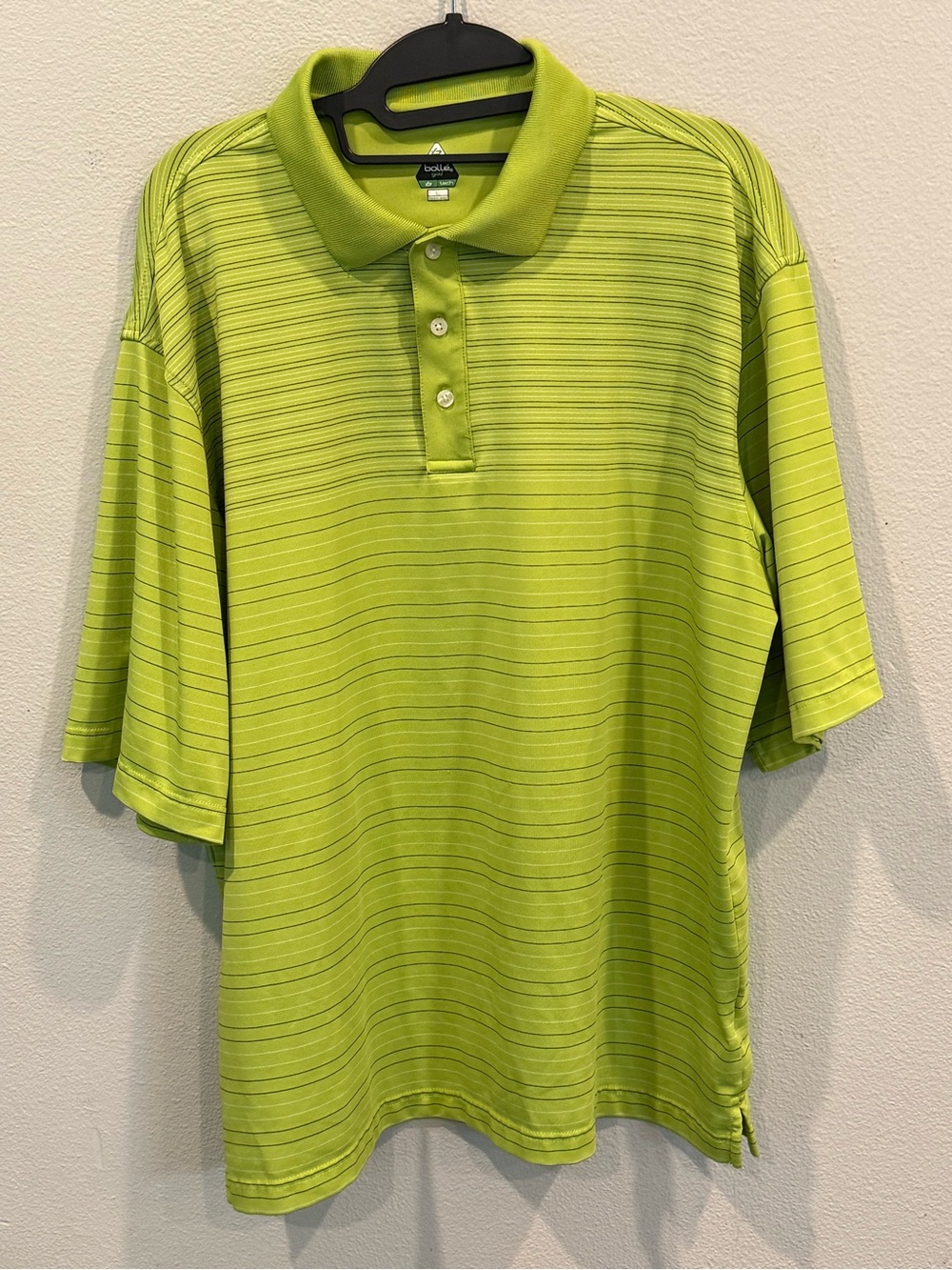 Bolle Mens Polo Shirt Golf Performance Polyester Men’s L Short Sleeve Green